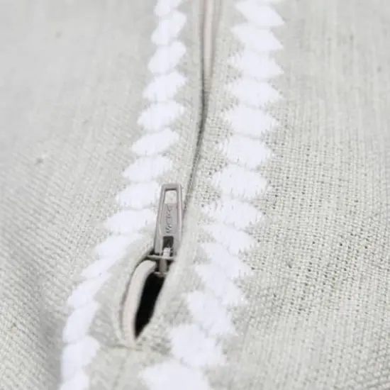 Hello Honey&reg; Gray Square Embroidered Multistripe Cotton Pillow Cover {3}