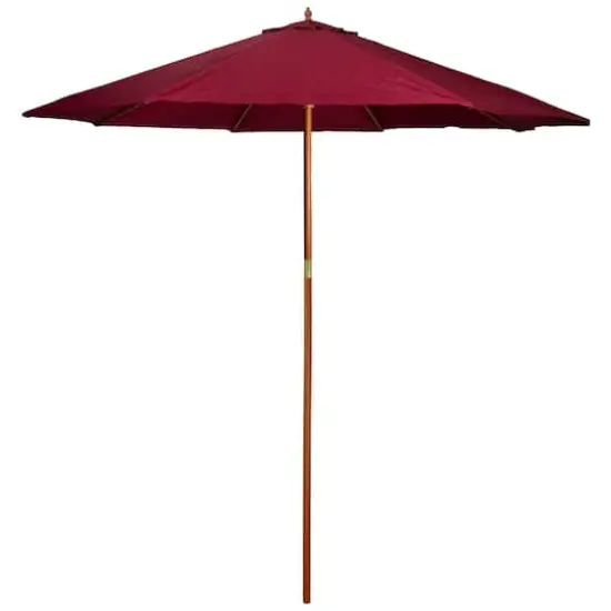 8.5ft. Outdoor Patio Market Umbrella with Wooden Pole Burgundy {1}