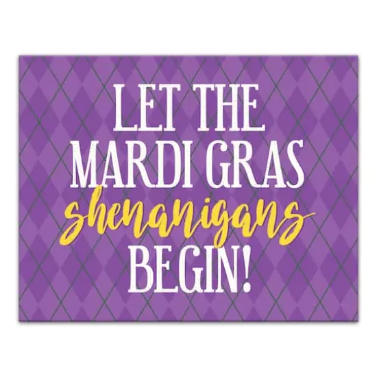 Let Shenanigans Begin Mardi Gras Canvas Wall Art {1}