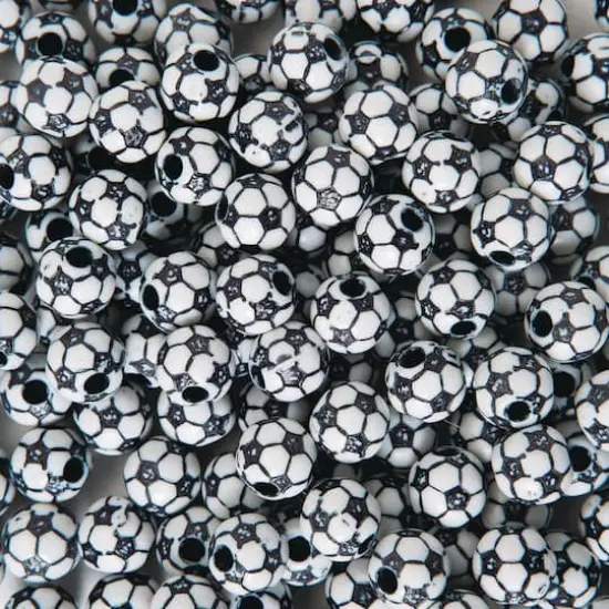 S&S&reg; Worldwide Plastic Soccer Beads, 12mm {1}