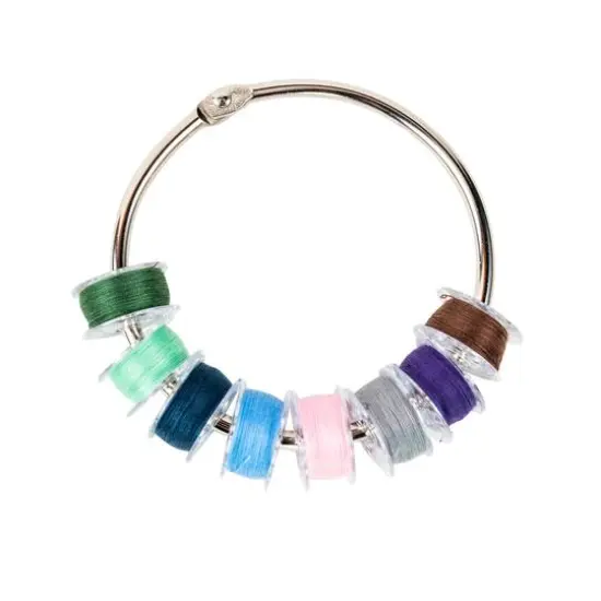 SINGER&reg; Class 15J Sewing Bobbin & Storage Rings Set, Black & White {6}