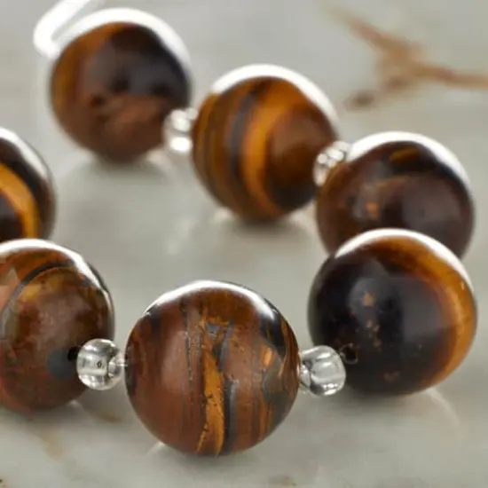 Amber Tiger Eye Round Beads, 14mm by Bead Landing&trade; {3}