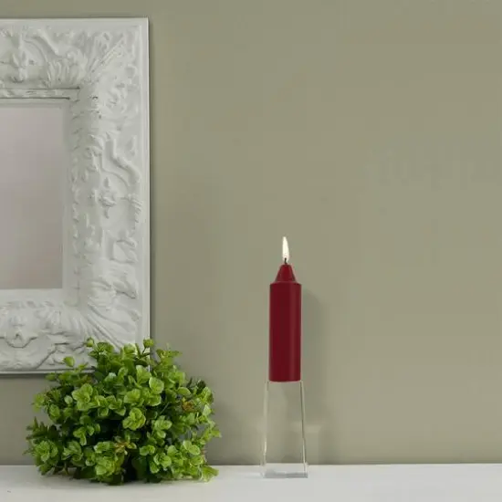 Root Candles 5" Unscented Smooth Collenette Taper Candles, 8ct. Garnet {5}