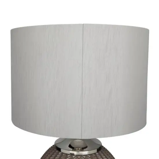 Grey Polyester Transitional Table Lamp, 27" x 17" x 17" {5}
