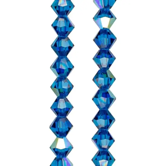 Preciosa Glass Crystal Bicone Beads, 4mm by Bead Landing&trade; Capri Blue AB {1}