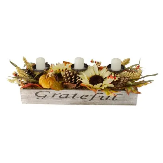 2.5ft. Autumn Harvest Sunflower 3-Piece Candle Holder {7}