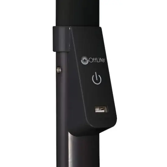 OttLite Black&nbsp;Dual Shade LED Floor Lamp with USB Charging Station {3}