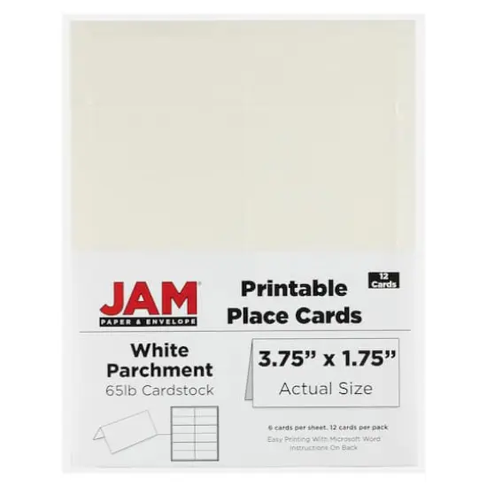 JAM Paper Printable Place Cards, 12ct. White Parchment {5}