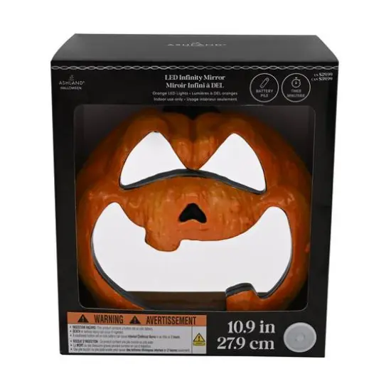 11" Orange Pumpkin LED Infinity Mirror by Ashland&reg; {4}