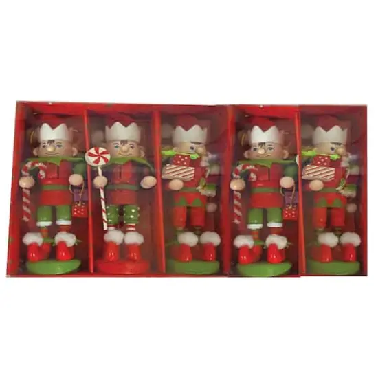 Santa's Workshop 5" Elf Nutcracker Ornaments Set {1}