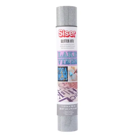 Siser&reg; Glitter Heat Transfer Vinyl Mega Roll Silver Confetti {7}