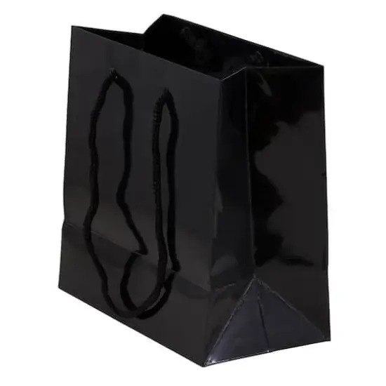 JAM Paper Small Black Glossy Square Gift Bags, 100ct. {3}