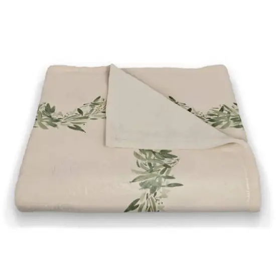 Garland Border & Christmas Tree Coral Fleece Blanket {3}
