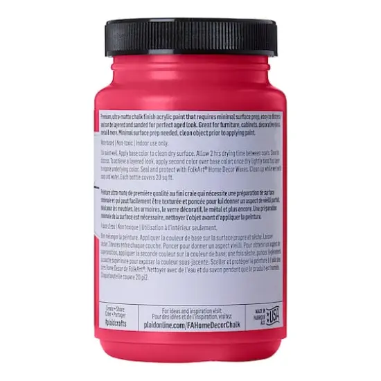 FolkArt&reg; Home Decor&trade; Chalk Paint Shocking Pink {4}