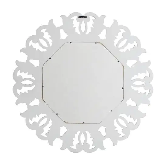Habitat Tull 30" White Carved Octagonal Wall Mirror {7}