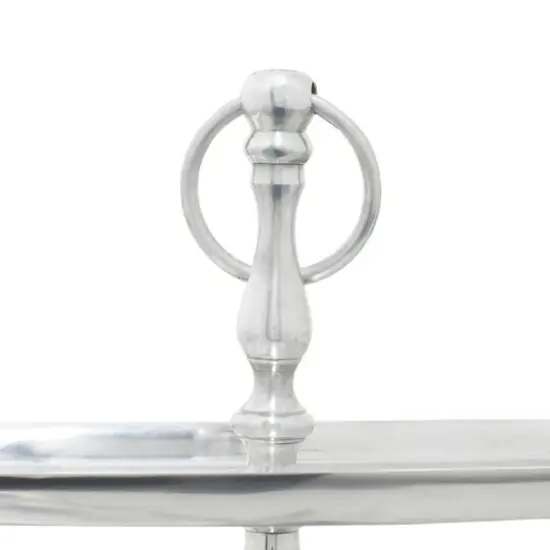 19" Silver Aluminum 3-Tier Tray Stand {7}
