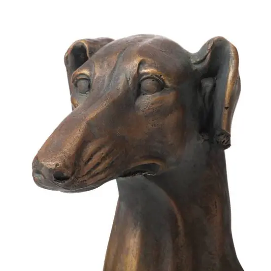 Glitzhome&reg; 30" Sitting Left Greyhound Dog Statue {8}
