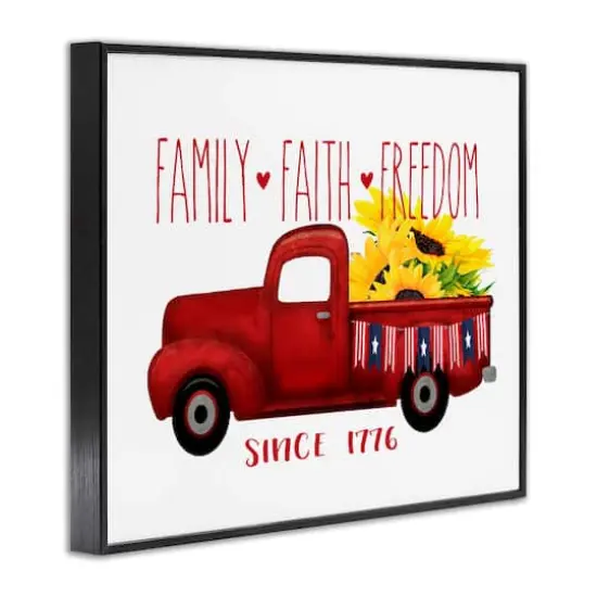 Stupell Industries Family Faith Freedom Americana Floral Country Truck Framed Giclee Art Black {4}