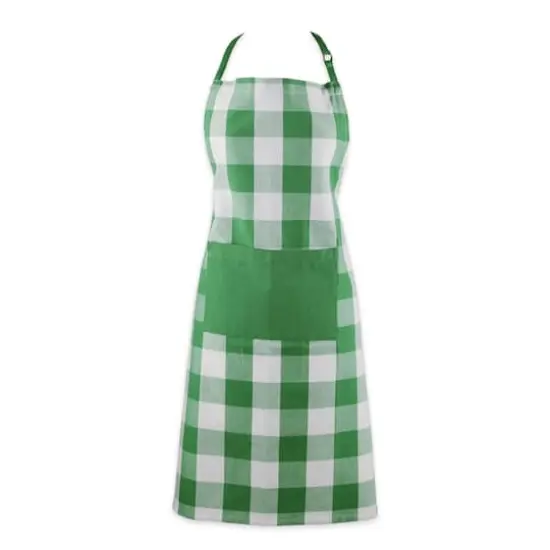 DII&reg; Buffalo Check Chef Apron Shamrock Green {1}