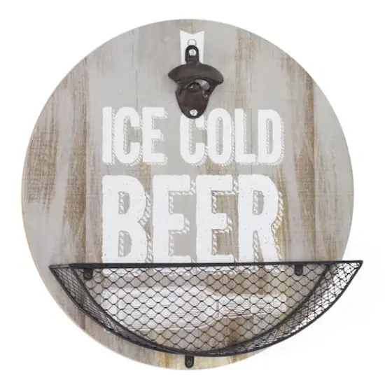 American Art D&eacute;cor&trade; Ice Cold Beer Bottle Opener & Cap Catcher Wall D&eacute;cor {1}