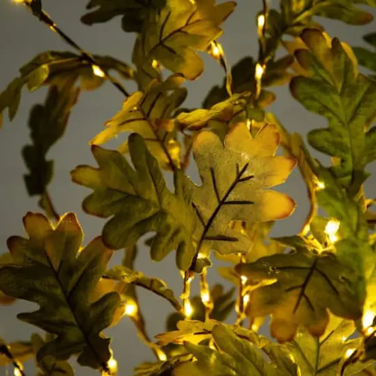 5ft. Pre-Lit Green Autumn Oak Artificial Fall Tree with 200 Warm White LED Lights {5}