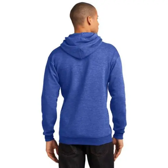 Port & Company&reg; Heathered Colors Core Fleece Pullover Hooded Sweatshirt Heather Royal {6}