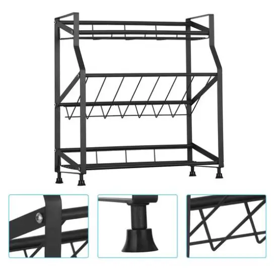 NEX&trade; 3-Tier Freestanding Metal Spice Rack Organizer Brown {5}