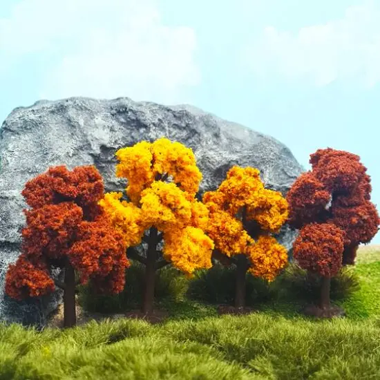 JTT Scenery Products Miniature Autumn Deciduous Trees, 4ct. {3}