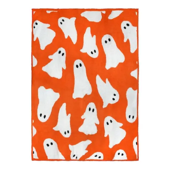 60" Orange & White Ghost Throw Blanket by Ashland&reg; {1}