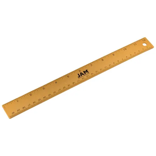 JAM Paper Metallic Stainless Steel Rulers, 12ct. Gold {1}