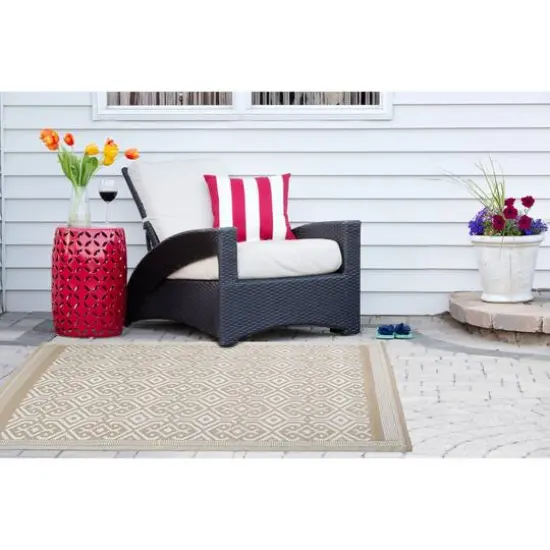 DII&reg; Taupe Moroccan Outdoor Rug, 4ft. x 6ft. {6}