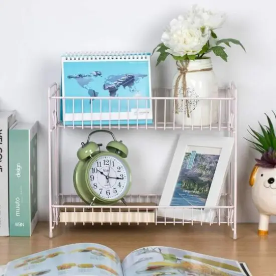 NEX&trade; 14" 2-Tier Rose Gold Countertop Spice Storage Shelf {7}