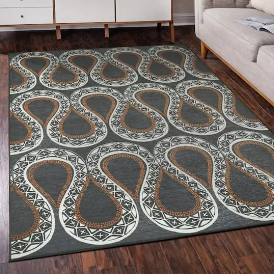 My Magic Carpet Serpentine Washable Rug Slate Grey {3}