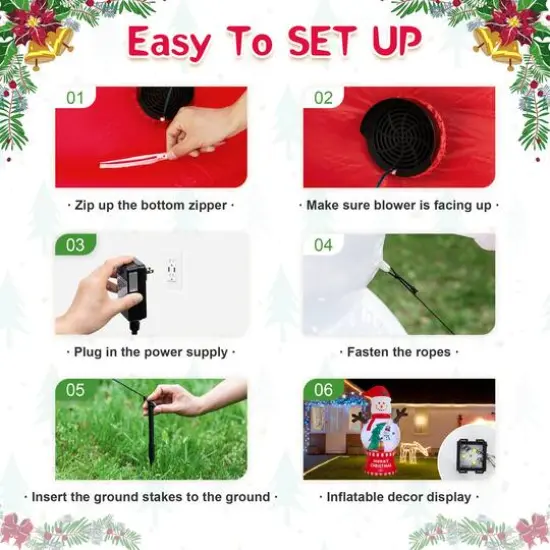 Glitzhome® 8FT Lighted Inflatable Snowman Globe Scene Decor {8}