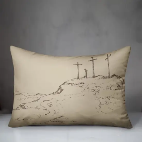 Crosses On Hill Pillow 14" x 20" Throw Pillow {4}