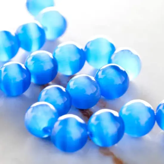 Light Sapphire Cat's Eye Glass Round Beads, 10mm by Bead Landing™ {3}