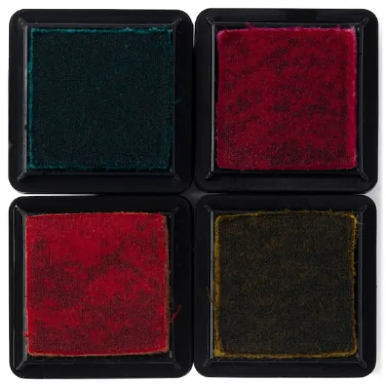 Tim Holtz&reg; Distress Ink Pad Mini Kit no 1 Picked Raspberry/Mustard Seed/Peacock Feathers/Spiced Marmalade {4}