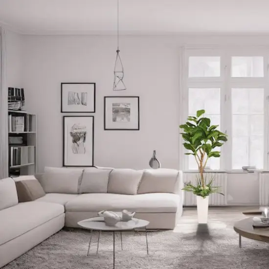 6ft. Artificial Fiddle Leaf Ficus Tree in White Decorative Pot {4}