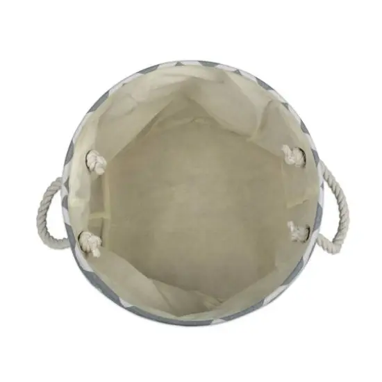 DII&reg; 15" Round Chevron Fabric Bin Gray {5}