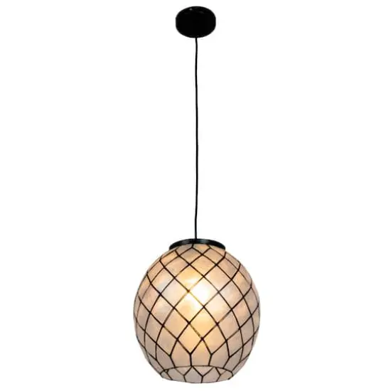 Hello Honey&reg; Marina Natural Capiz & Metal Orb Pendant Ceiling Light {1}