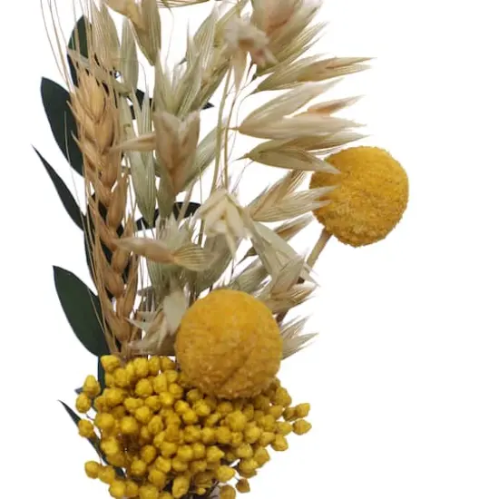 9.5" Yellow Dried Floral Arrangement in White Container by Ashland&reg; {4}