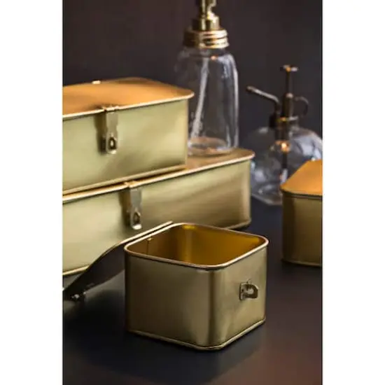 Hello Honey&reg; Decorative Metal Boxes with Gold Finish Set {7}