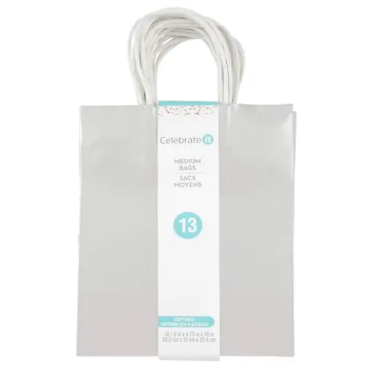 Medium Silver Gift Bag Value Pack by Celebrate It&trade; {4}