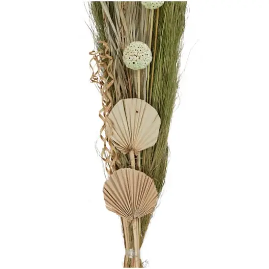 60" Green Dried Plant Assorted Bouquet Pampas Grass Natural Foliage with Palm Leaf Accents {4}