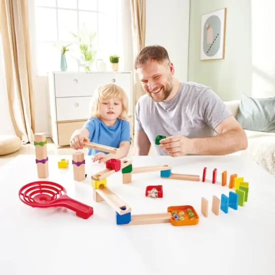 Hape Marble Run Crazy Rollers Racetrack DIY Wood Building Racetrack {5}