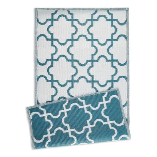 DII&reg; Lattice Outdoor Floor Runner, 3ft. x 6ft. Storm Blue {6}