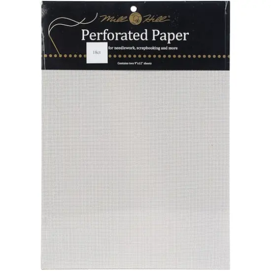 Mill Hill&reg; White Perforated 18 Count 9" x 12" Paper, 2ct. {3}