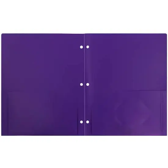 JAM Paper 3-Hole Heavy Duty Plastic Pocket Folder, 6ct. Purple {4}