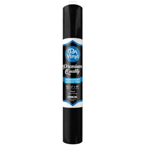PA Vinyl Gloss Permanent Adhesive Vinyl Black {1}