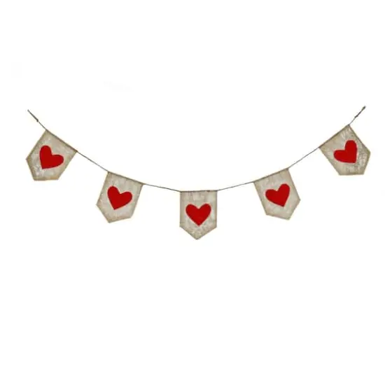 6ft. Red Hearts Valentine's Day Jute Garland {1}